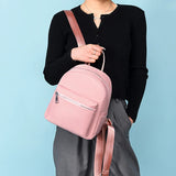 Waterproof Oxford Backpack for Women School Bags Solid Travel Small Bag