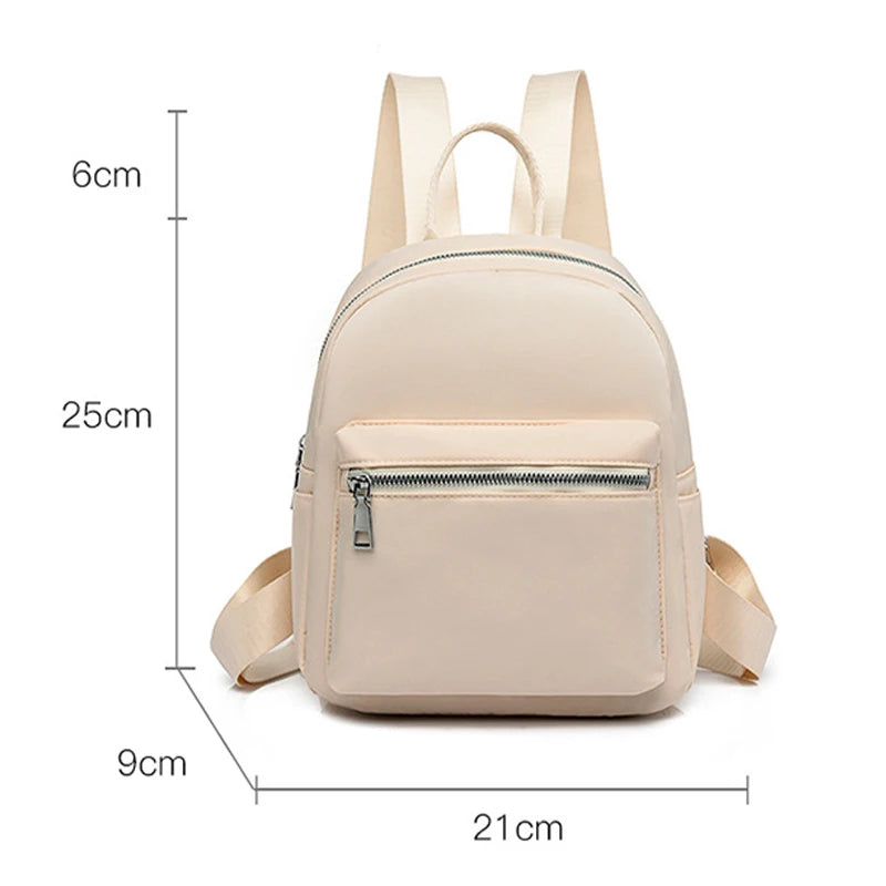 Waterproof Oxford Backpack for Women School Bags Solid Travel Small Bag