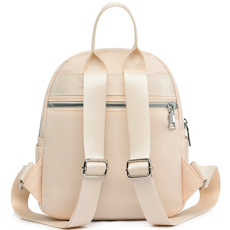 Waterproof Oxford Backpack for Women School Bags Solid Travel Small Bag