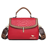 Wide Strap PU Leather Female Handbag Lady's Shoulder Cross Body Bags
