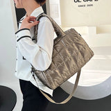 Winter Women's Shoulder Messenger Bags Down Fabric Female Padded Tote Bag Ladies