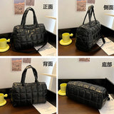 Winter Women's Shoulder Messenger Bags Down Fabric Female Padded Tote Bag Ladies