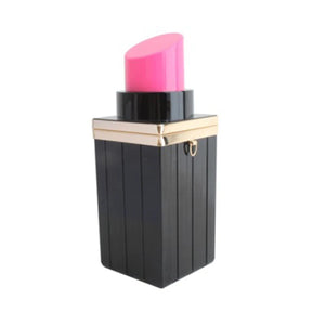 Acrylic Lipstick Shape Chain Evening Bag Vintage Party Purse Handbag