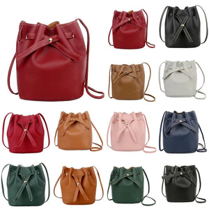 Women Backpack PU Leather School Bags Ladies Girl Large Capacity Bucket Bag