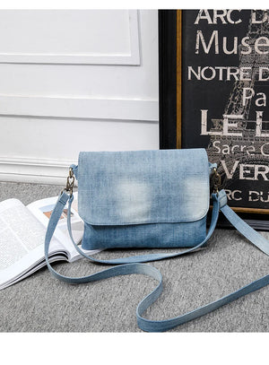 Denim Shoulder Bags Small Casual Book Bags Travel Jeans Bags for Women