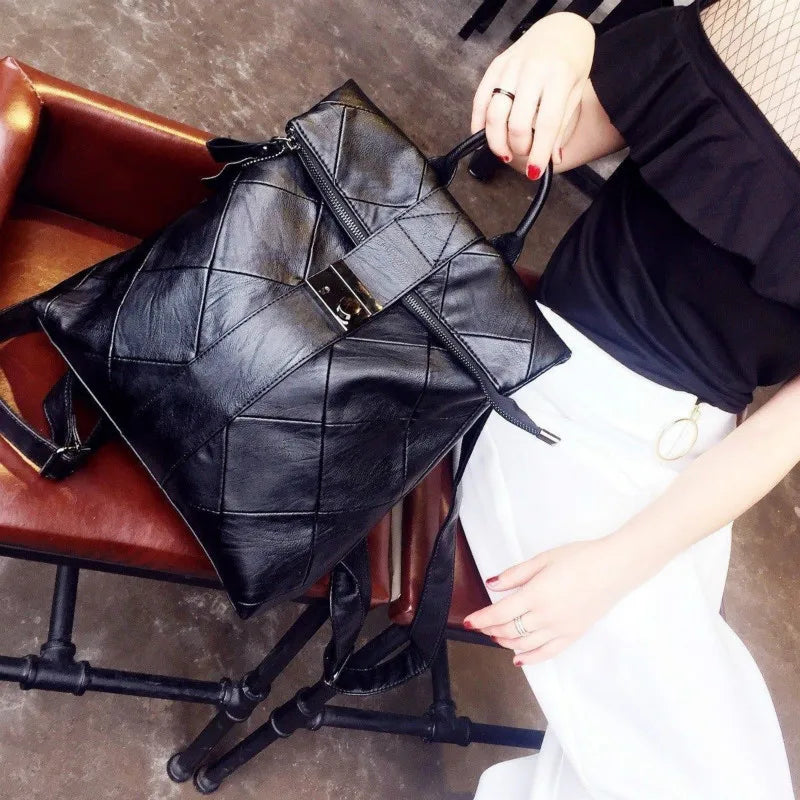 Women High Vintage Backpacks Diamond Lady School Bags Large Capacity Travel