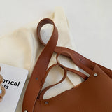 Women Shoulder Bags PU Leather Daily Bucket Fashionable Multi-function