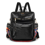 Retro PU Leather Backpack Large Capacity Travel Bag