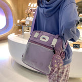 Green Nylon Shoulder Bag for Women