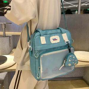 Green Nylon Shoulder Bag for Women