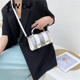 Women Transparent Graffiti Shoulder Bag PVC Messenger Handbag Crossbody Purse