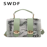 Women Transparent Graffiti Shoulder Bag PVC Messenger Handbag Crossbody Purse
