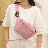 Women Waterproof Nylon Waist Bags Ladies Bum Bag Travel Crossbody Chest Packs