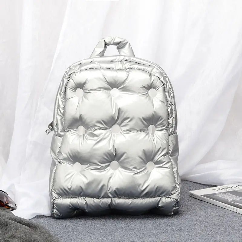 Women Winter Space Cotton Backpack Large Capacity School Bag