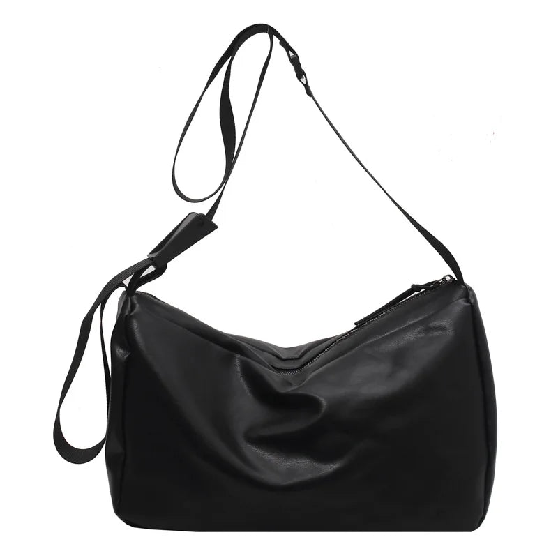 Retro PU Leather Shoulder Bag Large Capacity Casual Women Handbag