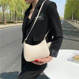Retro Solid PU Leather Shoulder Bag Casual Women Handbags