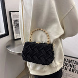 Women's Woven Chain One Shoulder Crossbody Bag Handbag Versatile Work