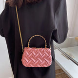 Women's Woven Chain One Shoulder Crossbody Bag Handbag Versatile Work
