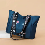 Embroidery Totes Bags Large Capacity Waterproof Oxford Cloth Hand Shopping Bags