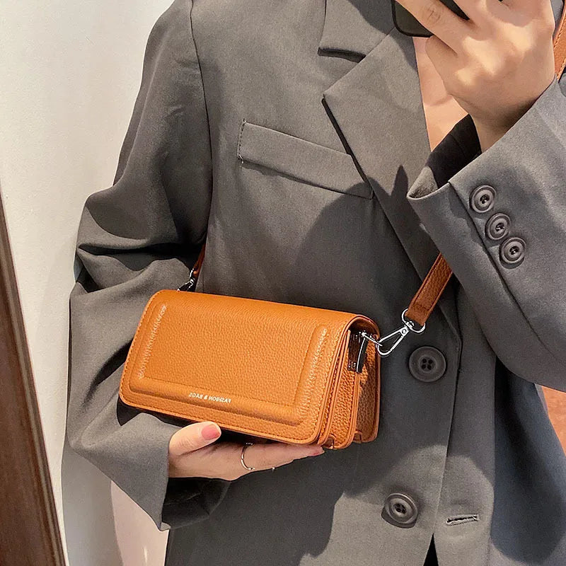 Retro Lychee Pattern Shoulder Bag Women's Bag Net Red Tide All-match Messenger B