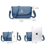 Women's High PU Leather Messenger Bag Flap Handbag