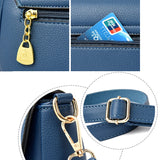 Women's High PU Leather Messenger Bag Flap Handbag