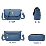 Women's High PU Leather Messenger Bag Flap Handbag