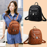 Women's Small Shoulder Bags Soft Leather Ladies Backpack Multifunctional