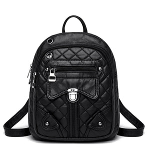 Women's Small Shoulder Bags Soft Leather Ladies Backpack Multifunctional