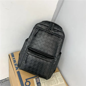 Woven Backpack Leisure Travel Large Capacity Men's School Bag