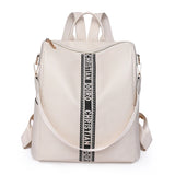 PU Ladies Strap Shoulder Bag Large Travel Backpack Letters Backpack