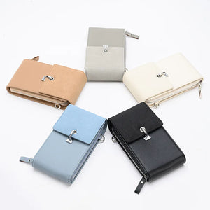 Solid PU Women's Wallet Phone Bag