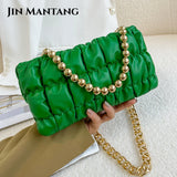 Thick Chain Small Clutch Crossbody Bag Green