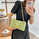 Thick Chain Small Clutch Crossbody Bag Green