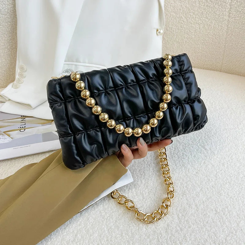 Thick Chain Small Clutch Crossbody Bag Green
