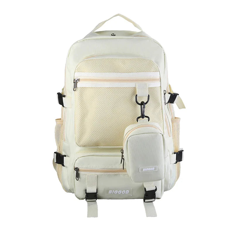 Waterproof Nylon School Backpack for Teenage Girls Large Capacity Men Travel Bag