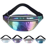 PU Beach Banana Hip Waist Bag Women Belt Bag Holographic Phone Pouch