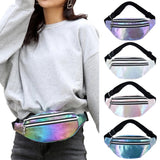 PU Beach Banana Hip Waist Bag Women Belt Bag Holographic Phone Pouch