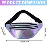 PU Beach Banana Hip Waist Bag Women Belt Bag Holographic Phone Pouch