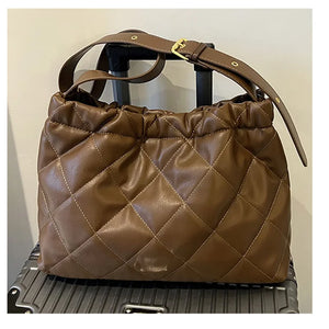 High Capacity Winter Tote Leather Handbag Women Shoulder