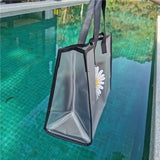 Transparent Floral Cosmetic Bag Waterproof Beauty Case