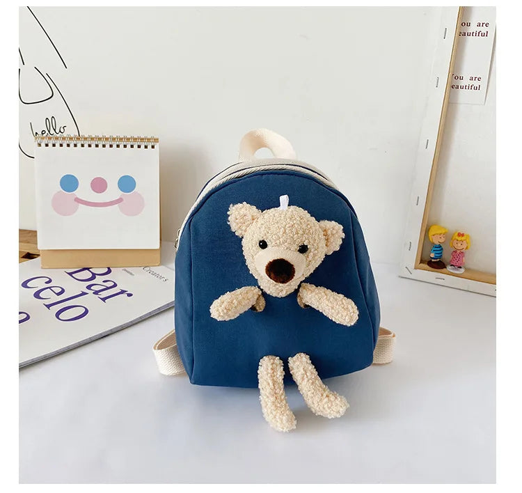 Personalised Kids Bear Backpack Any Name Plush Bag Boys/Girls