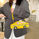 Yellow Taxi Crossbody Cartoon Purse