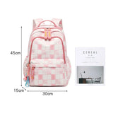 Pink Plaid School Bag for Girls Mochilas Backpack Girl Para Estudiantes