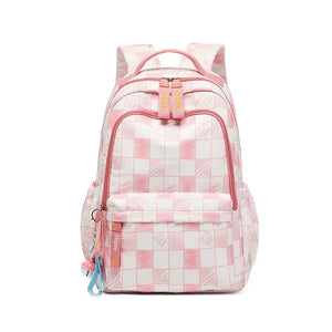Pink Plaid School Bag for Girls Mochilas Backpack Girl Para Estudiantes