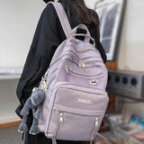 Purple Waterproof College Backpack Men Women Laptop Bag Boy Girl Travel Bags