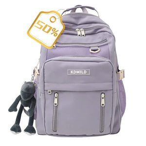 Purple Waterproof College Backpack Men Women Laptop Bag Boy Girl Travel Bags