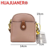 Real Cow Leather Women's Mini Messenger Bag Purse Girls Phone Bag
