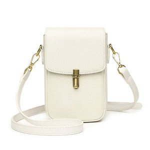 Cowhide Leather Mini Messenger Bag Women Hangbag Purse Girls Phone Bag