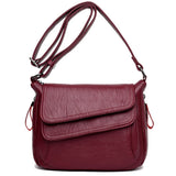 Red Autumn Bag Leather Handbags Women Bags Female Shoulder Messenger Bag